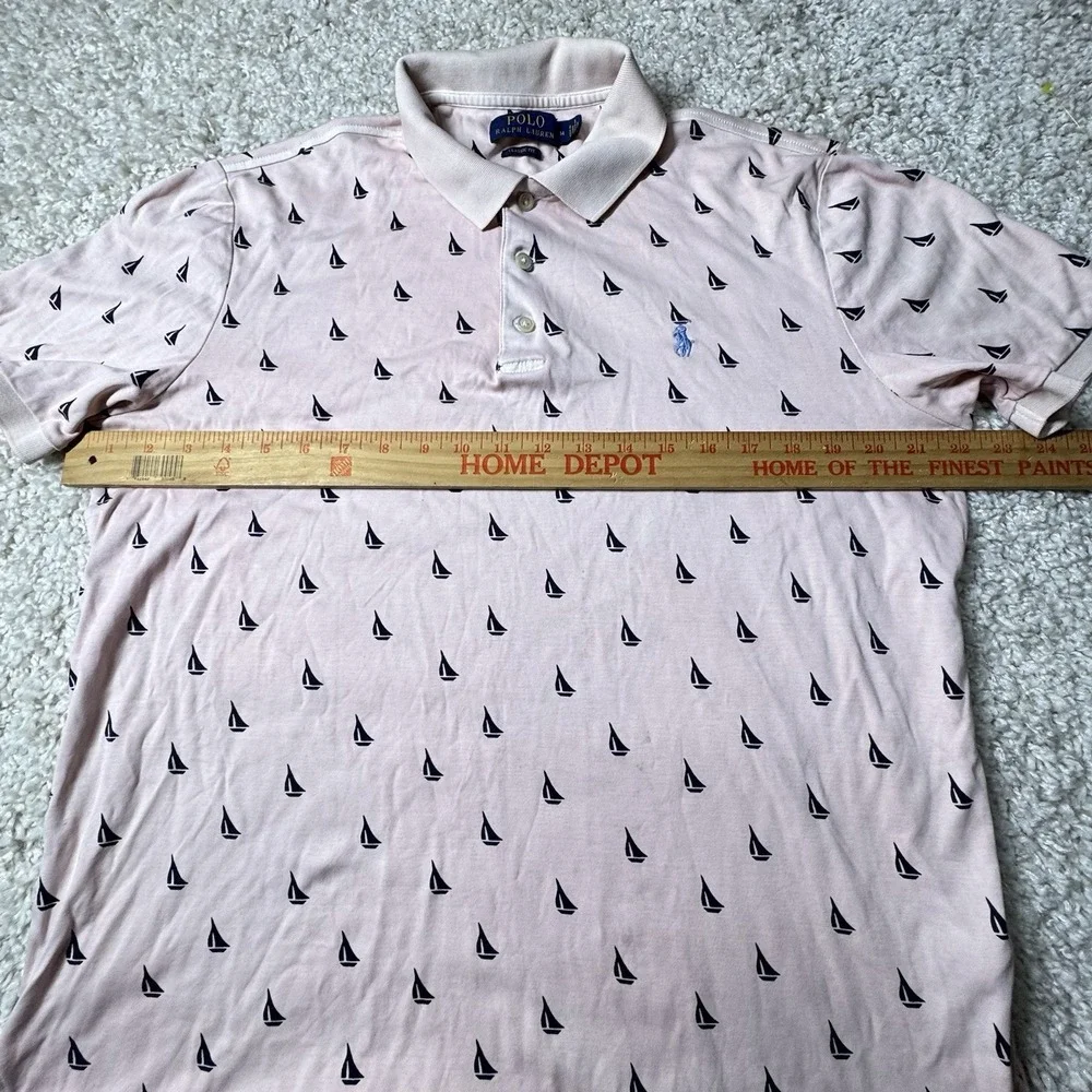 Polo‎ Ralph Lauren Shirt Nautical Polo Men's M Sailboat Pink Beach Vacay